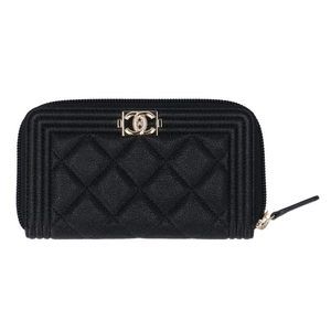 Chanel Boy Chanel Round Wallet Bag Black